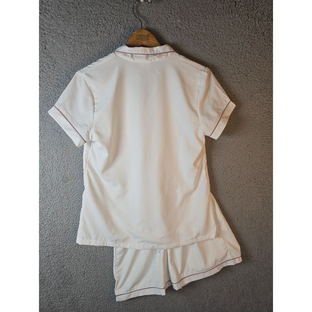 SS Weddings Beige Piped Pajama Shorts Set Small - Picture 3 of 15